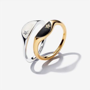 ست انگشتر طلا و نقره مدل روز و شب Day and Night Rings Set