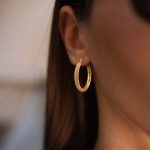 گوشواره تراش دار ساده - تصویر 2